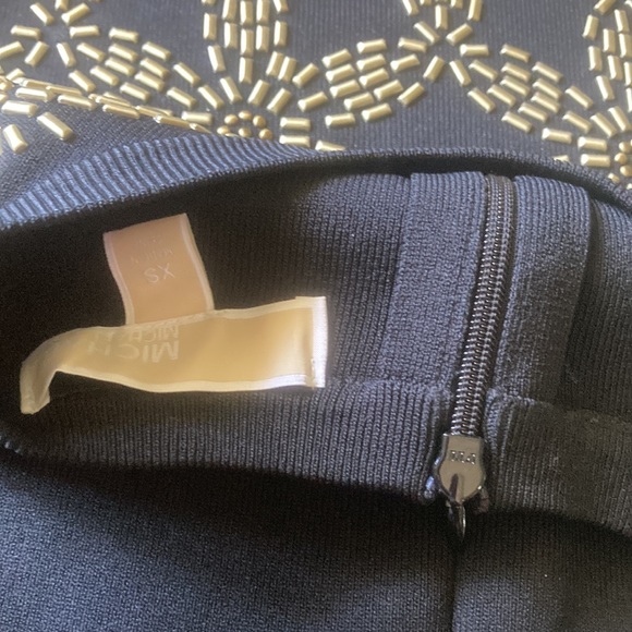 👗 MICHAEL Michael Kors XS Black Sleeveless Beaded Floral Fitted Dress Stunning! - Picture 6 of 11